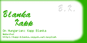 blanka kapp business card